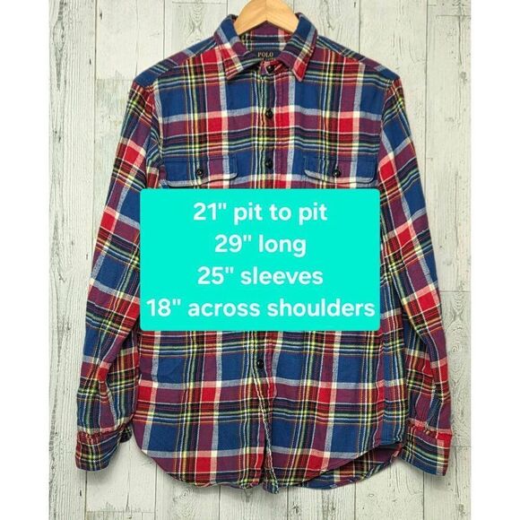 Polo Ralph Lauren Classic Button Up / Down Plaid Flannel Shirt Sz M - Picture 2 of 6